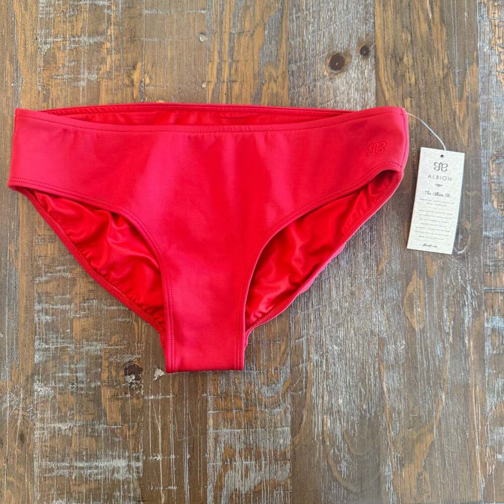 Albion Fit Red Neo Hipster Bikini Bottoms Size M